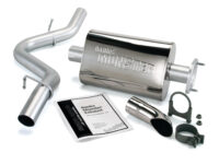 Monster Exhaust System Single Exit Chrome Ob Round Tip 91-95 Jeep 4.0L Wrangler TJ Banks Power